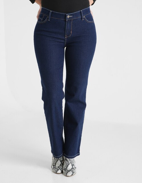 Jeans slim 365 Essential lavado obscuro corte a la cintura para mujer en  Liverpool