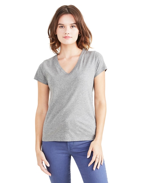 Playera manga corta Dockers cuello V para mujer