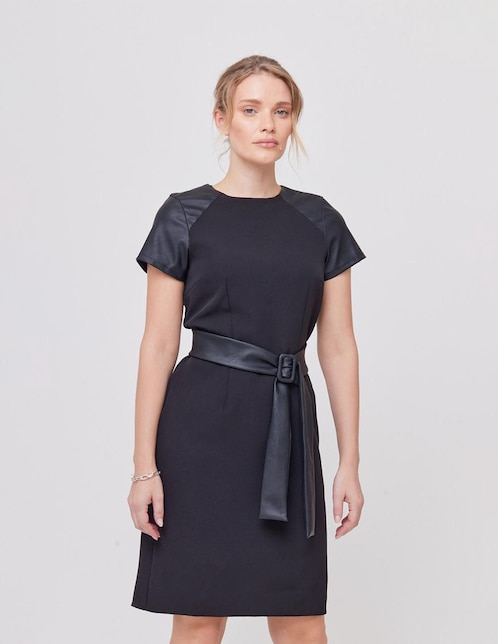 Vestido arriba de la rodilla casual Linea Pura Art Deco para mujer