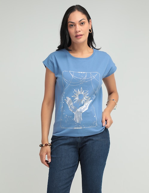 Playera manga corta LIEB cuello redondo para mujer