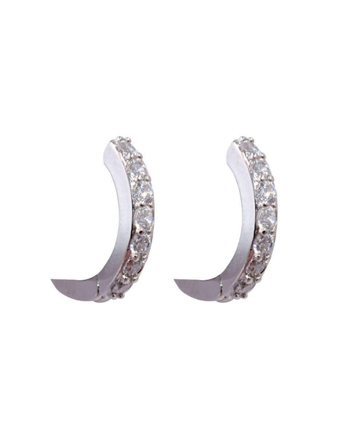 Arracadas Classic Ic con acabado baño rodio zirconia 1