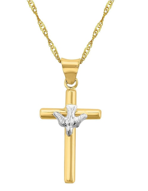 Collar de cruz Horoz de oro 10 K