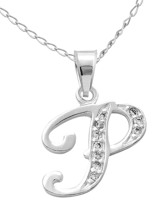 Collar de letra p Horoz de plata P 925