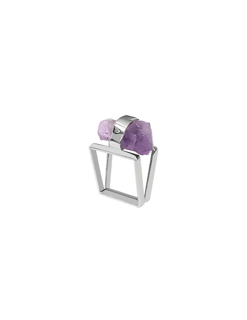 Anillo Gina Cuadrado Blanco De Plata 925