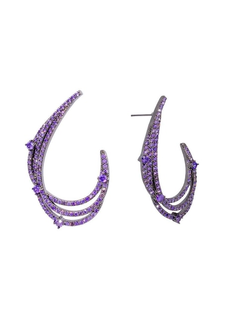 Aretes Yoiko Sinfonía con acabado baño rodio zirconia