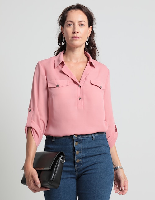 Blusa LIEB Basics manga 3/4 para mujer
