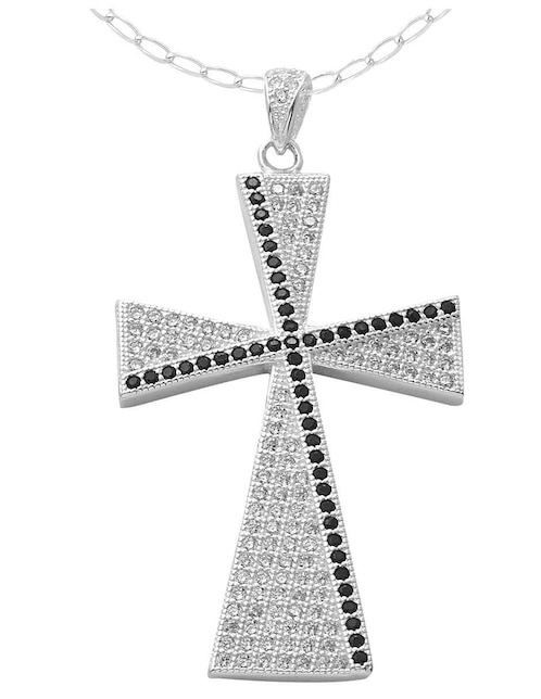 Collar de cruz Horoz de plata P 925