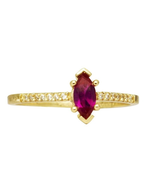 Anillo ovalado Horoz 10 k de oro zirconia pulido