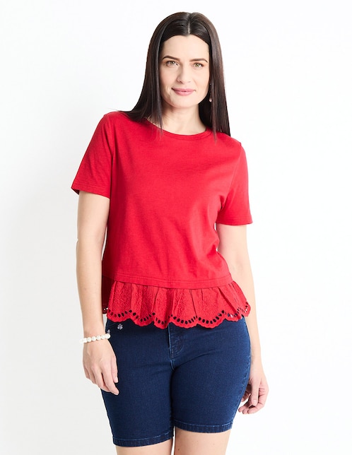 Playera manga corta LIEB Basics cuello redondo para mujer