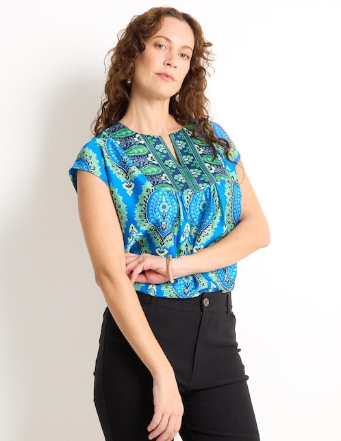 Blusa manga corta para mujer