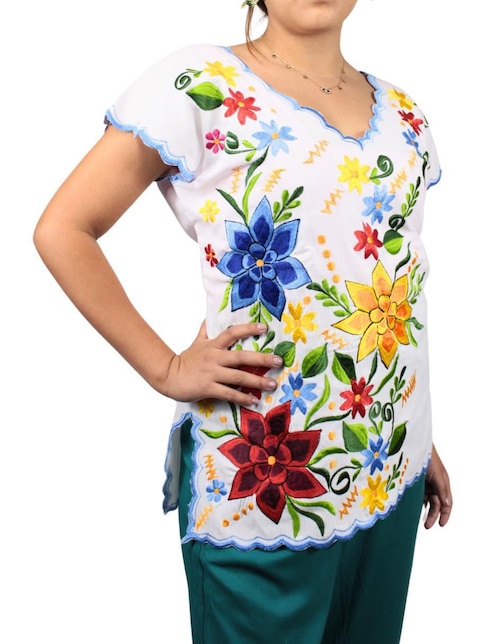 Blusa Teya Artesanal manga corta para mujer