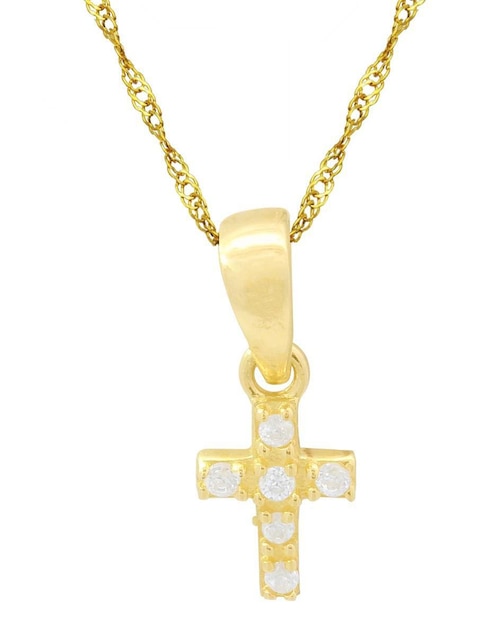 Collar de cruz Horoz de oro 10 K
