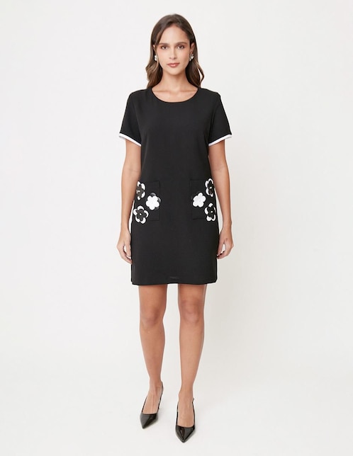 Vestido corto casual Linea Pura Ekleggen para mujer