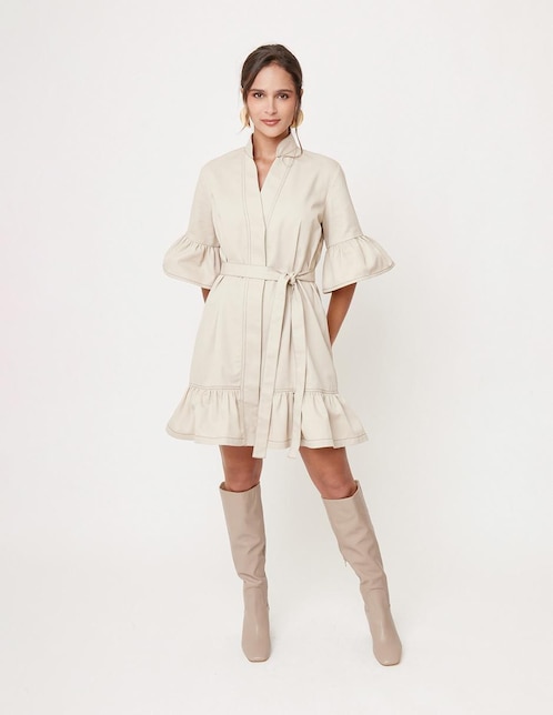 Vestido a la rodilla casual Linea Pura Kacero para mujer
