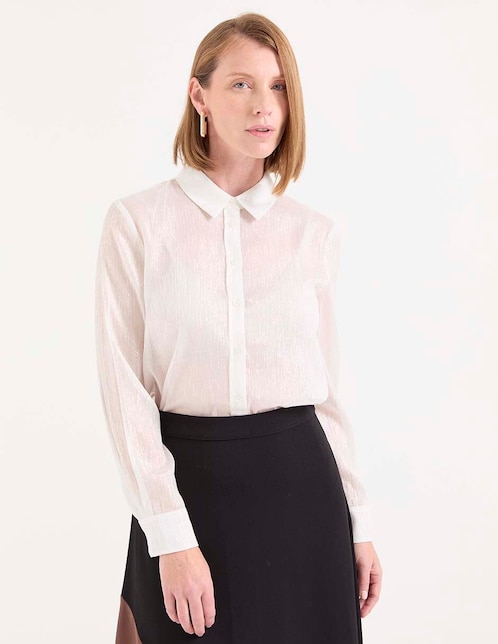 Blusa camisera manga larga para mujer 1
