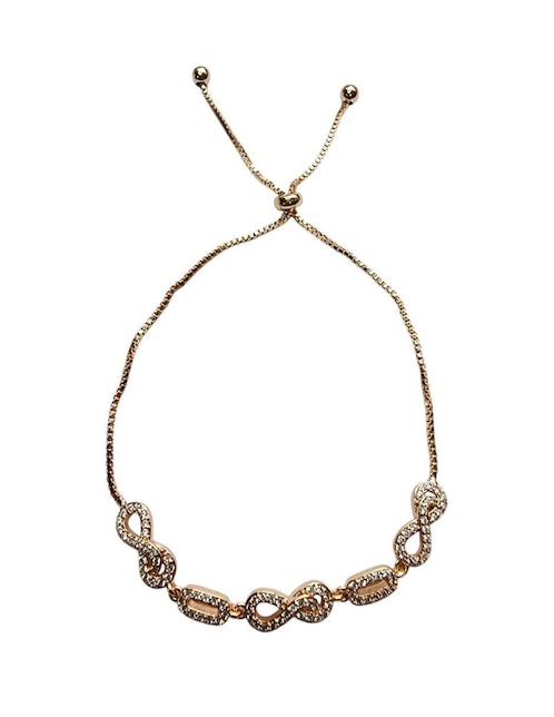 Pulsera Limerence By Claudia Herrera de oro laminado 14 K Infinito con acabado pavé
