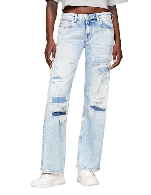 TOMMY JEANS Jeans relaxed straight Tommy Jeans DW0DW18248-1AB corte cintura alta para mujer