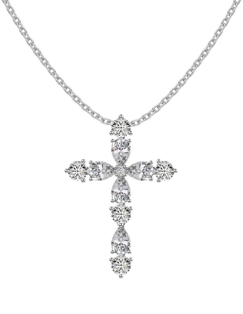 Collar de cruz Charlotte de plata P 925