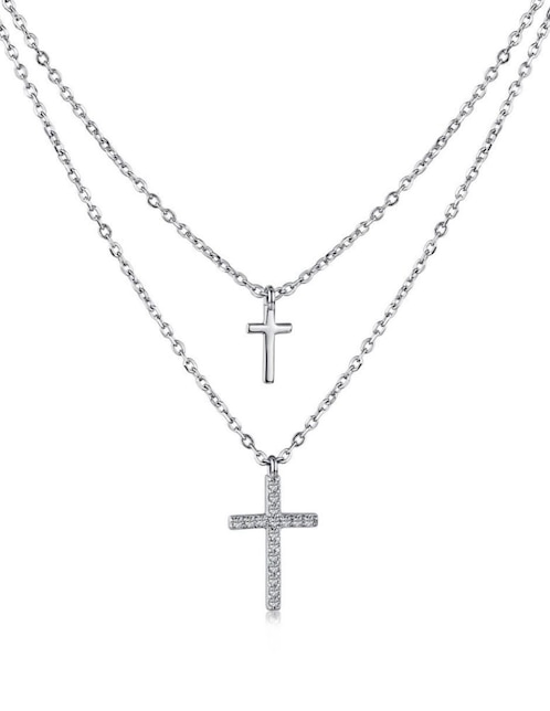Collar de cruz Yoiko Clemence de plata P 925