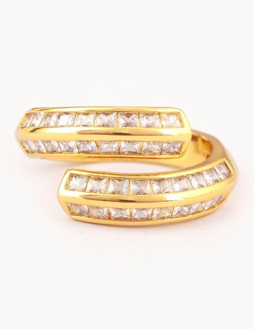 Anillo Senda zirconia con acabado baño de oro 18 k 1
