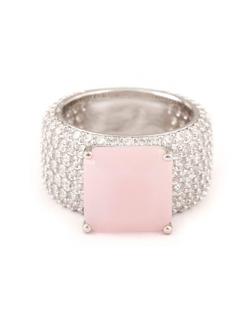 Anillo "de (si aplica)" cuadrada yoiko zafaria no aplica sin kilataje "de" aleación de metal zirconia baño rodio