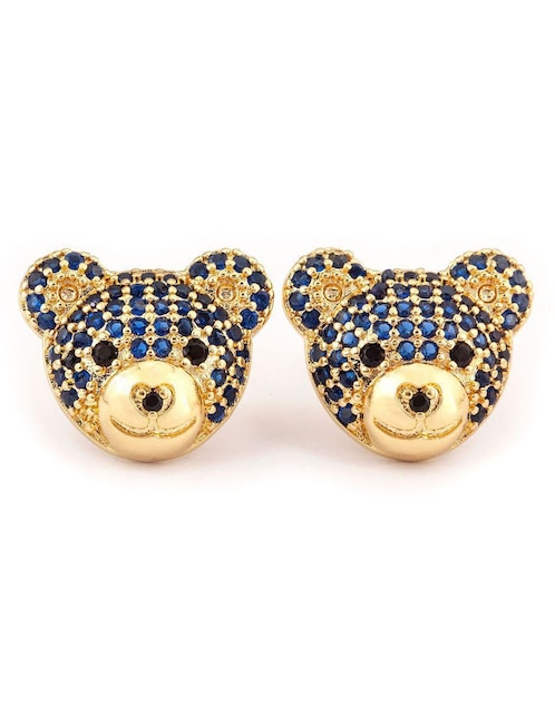 Broqueles "de (si aplica)" oso no aplica yoiko teddy sparkle "de" aleación metálica 18 k "con acabado" baño oro zirconia