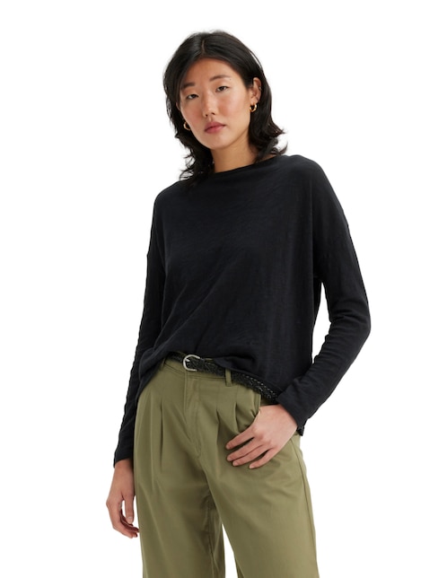 Playera manga larga Levi's cuello redondo para mujer