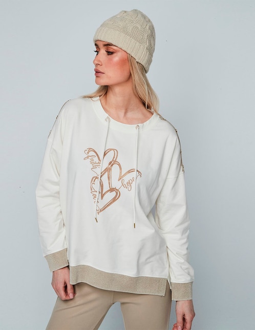 Playera manga larga cuello redondo para mujer 1