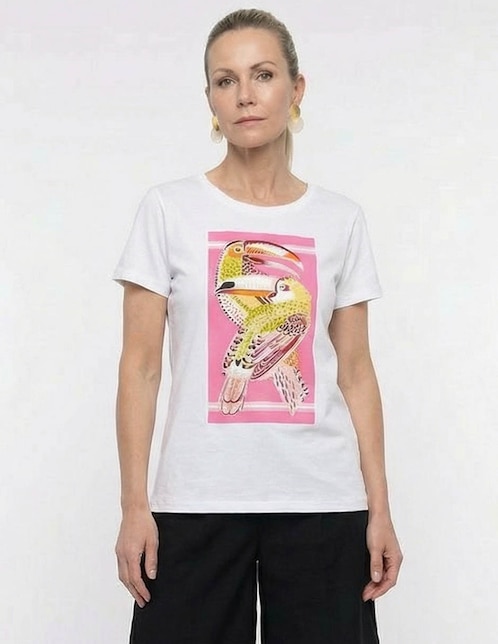 Playera manga corta cuello redondo para mujer 1