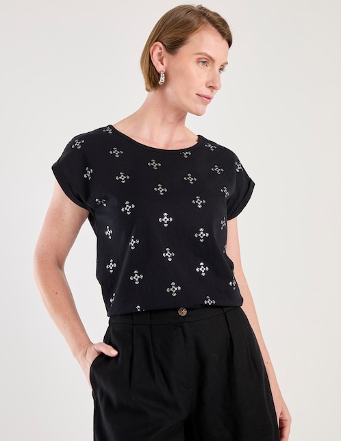 Playera manga corta cuello redondo para mujer 1