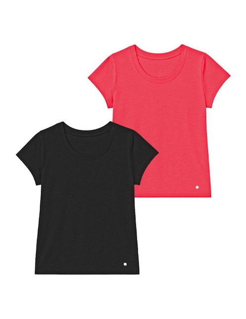 Set playera manga corta Quarry cuello redondo para mujer