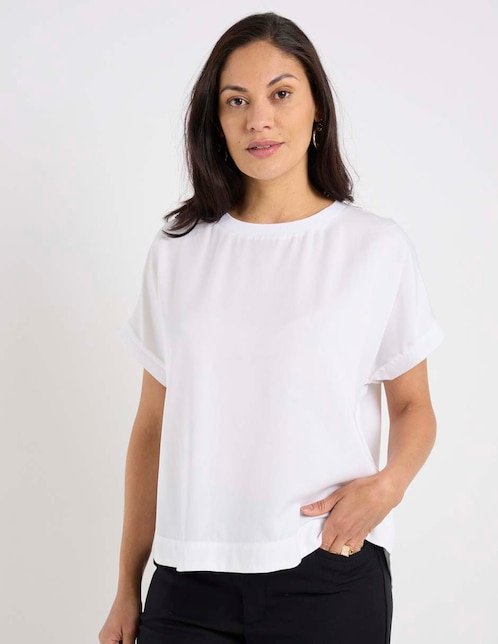 Playera manga corta cuello redondo para mujer 1