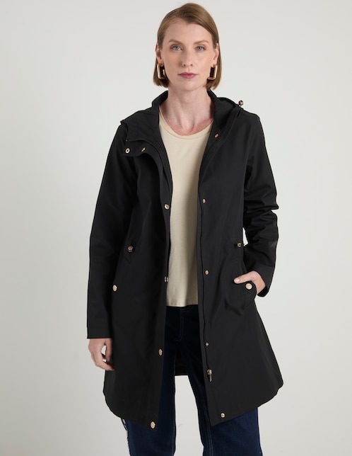 Gabardina capucha y bolsa para mujer 1