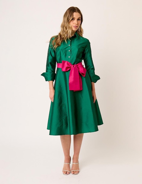 Vestido midi formal Linea Pura Eugenia para mujer