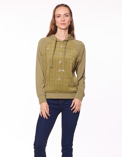 Sudadera con capucha y bolsa para mujer 1