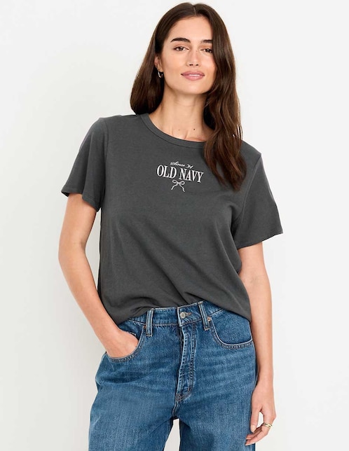 Playera manga corta cuello redondo para mujer 1