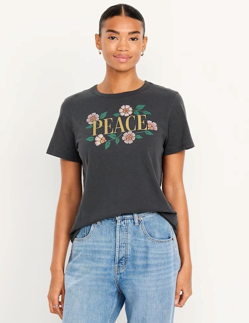 Playera manga corta cuello redondo para mujer 1