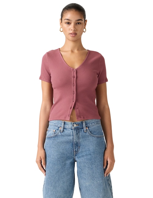 Playera manga corta Levi's cuello V para mujer