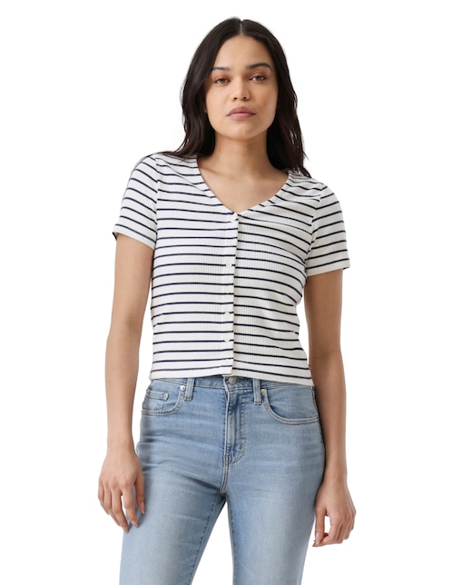 Playera manga corta Levi's cuello V para mujer