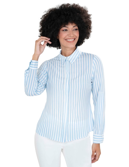 Blusa camisera manga larga para mujer 1
