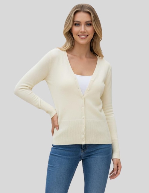 Suéter cuello V para mujer