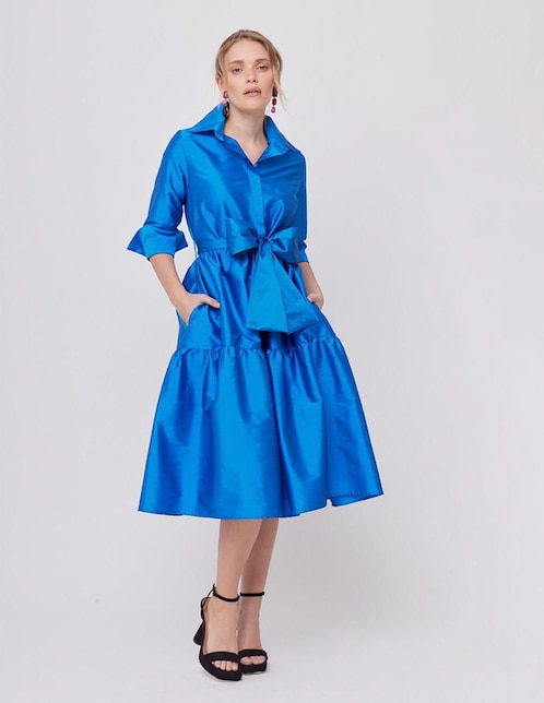 Vestido midi formal Linea Pura para mujer