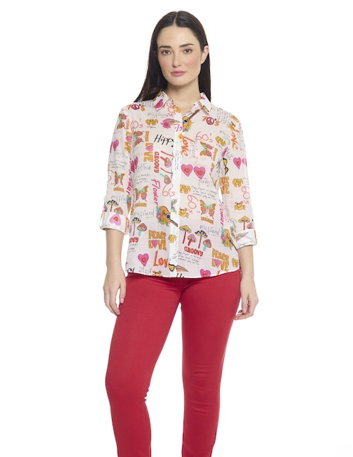 Blusa camisera manga larga para mujer 1