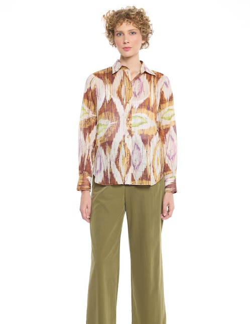 Blusa camisera Mylah manga larga para mujer 1
