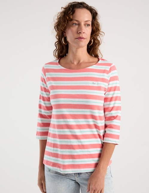 Playera manga 3/4 cuello redondo para mujer 1