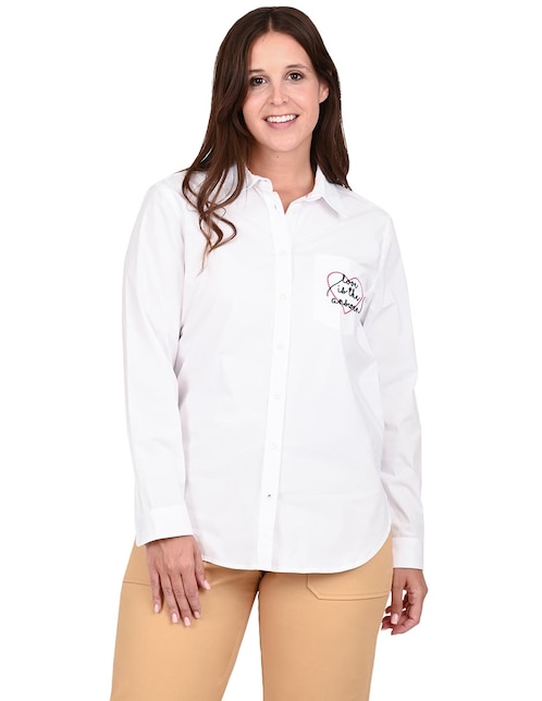 Blusa camisera manga larga para mujer 1