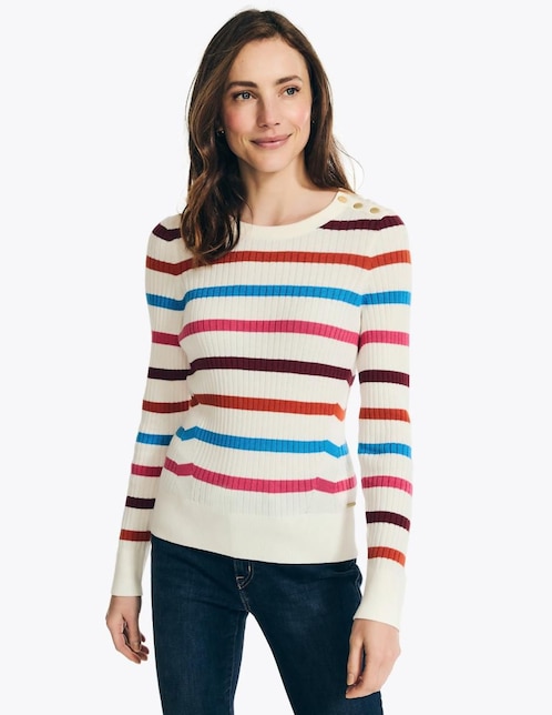 Suéter Nautica cuello redondo para mujer