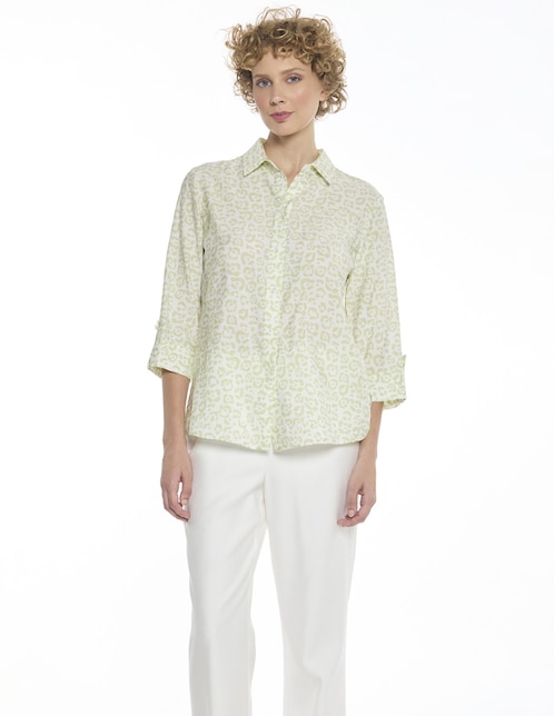 Blusa camisera manga 3/4 para mujer 1