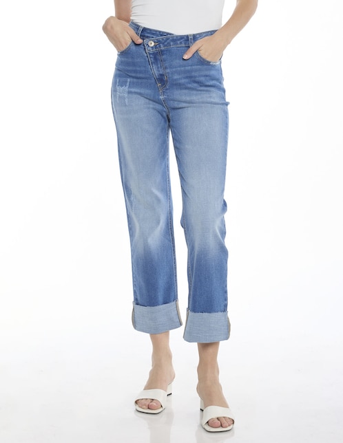 Jeans capri straight para mujer 1