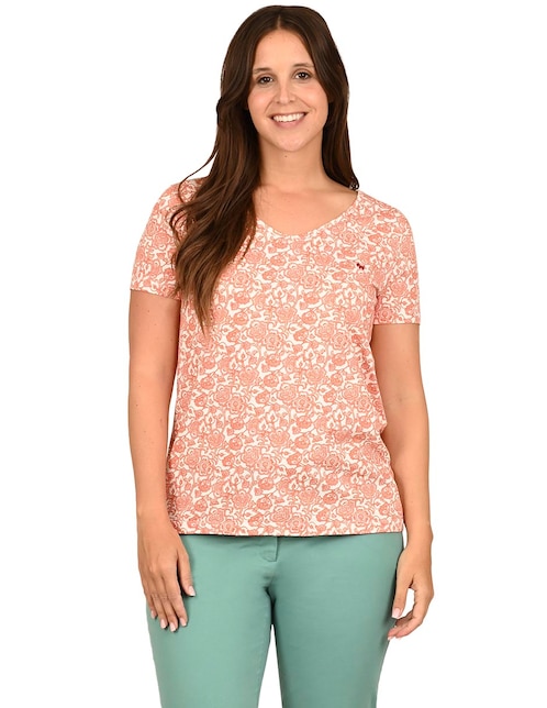 Playera manga corta cuello redondo para mujer 1